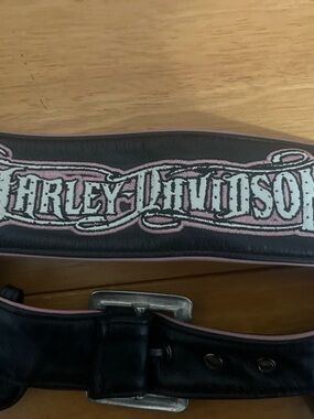 Harley-Davidson Leather Black, Pink and White Biker Chaps Women S